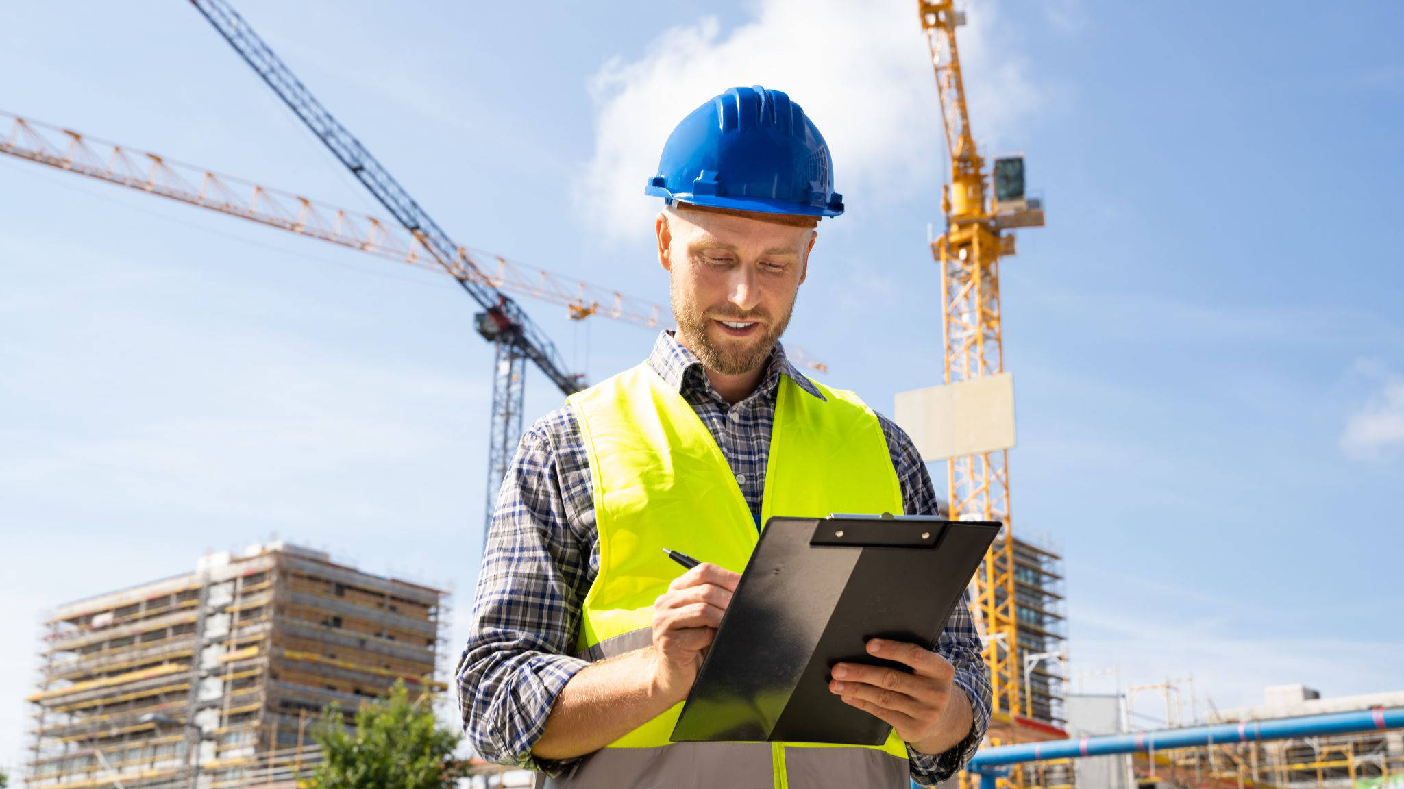 Construction worker on the job